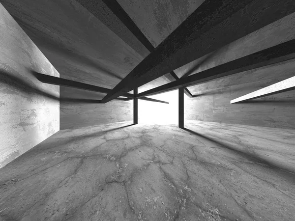 Arquitetura Abstrata Fundo Interior Concreto Áspero Vazio Renderização — Fotografia de Stock