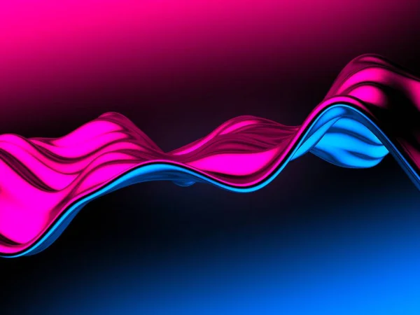 Colorful Liquid Metallic Wavy Background Render Illustration — Stock Photo, Image