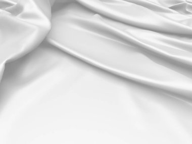Beyaz kumaş dokusu arka planı. Lüks kumaş arka plan. 3d resimleme