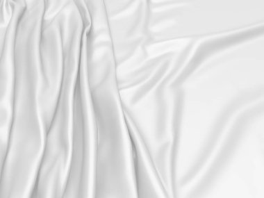 Beyaz kumaş dokusu arka planı. Lüks kumaş arka plan. 3d resimleme