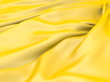 Altın ipekten zarif bir arka plan. Kumaş dokusu. 3d resimleme