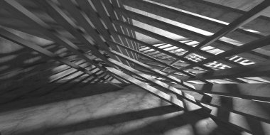 Soyut mimari arka plan. İçi boş beton döşeme. 3d hazırlayıcı