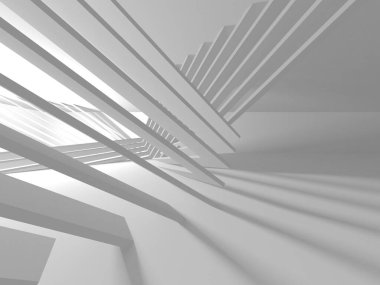 Beyaz Modern Arkaplan. Soyut Bina Konsepti. 3d Hazırlama