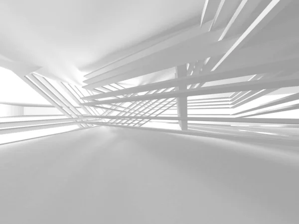 Illuminated corridor interior design. Empty Room Interior Background. 3D render