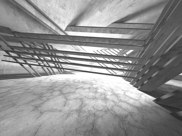 Contexte Architectural Abstrait Intérieur Béton Brut Vide Rendu — Photo