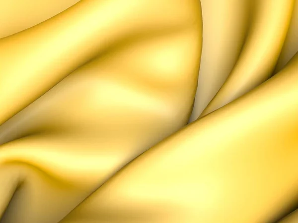 Golden Silk Elegant Background Texture Fabric Render Illustration — Stock Photo, Image