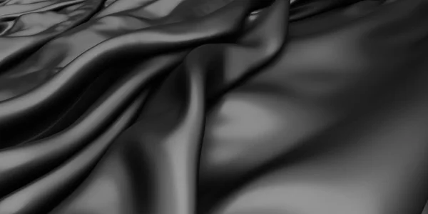 Abstract Background Luxury Cloth Smooth Elegant Black Silk Satin Texture — Stock Photo, Image