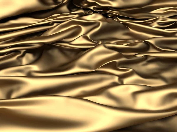 stock image Golden silk elegant background. Texture of fabric. 3d render illustration