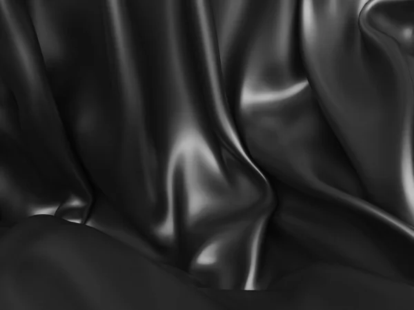 Abstract Background Luxury Cloth Smooth Elegant Black Silk Satin Texture — Stock Photo, Image