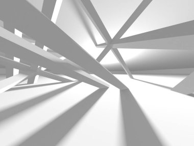 Soyut Beyaz Mimari Tasarım Konsepti. 3d Görüntüleme