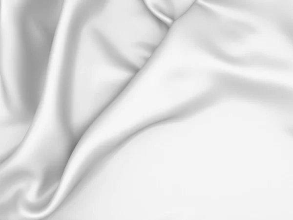 白い生地の質感の背景 豪華な布の背景 3Dレンダリング図 — ストック写真