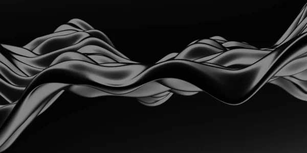 Metallic Abstract Wavy Liquid Background Render Illustration — Stock Photo, Image