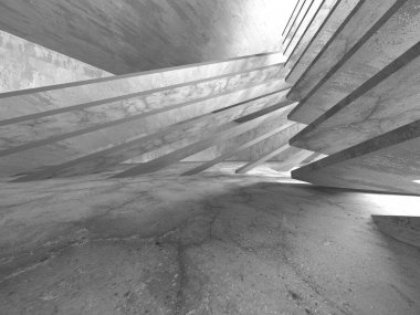 Soyut mimari iç plan. Boş beton oda. 3d hazırlayıcı