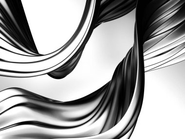 Metalik, soyut, dalgalı sıvı arka plan. 3d resimleme