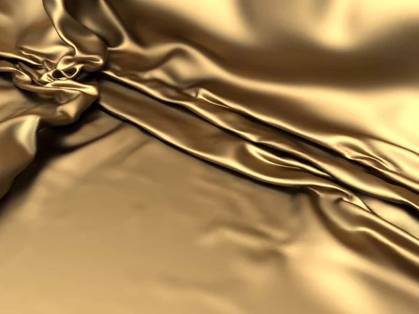 Golden Silk Elegant Background Texture Fabric Render Illustration — Stock Photo, Image