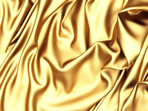 Golden Silk Elegant Background Texture Fabric Render Illustration — Stock Photo, Image