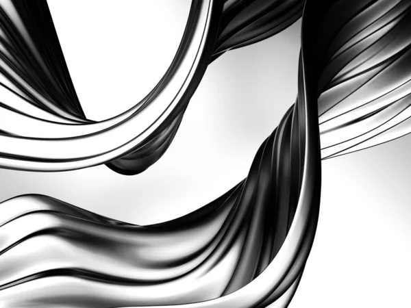 Metallic Abstract Wavy Liquid Background Render Illustration — Stock Photo, Image