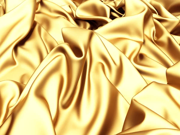 Golden Silk Elegant Background Texture Fabric Render Illustration — Stock Photo, Image