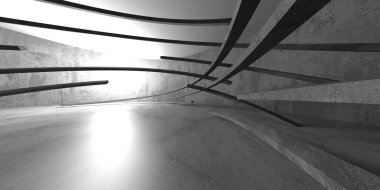 Dark Beton Duvar Mimarisi. Boş Oda. 3d Görüntüleme