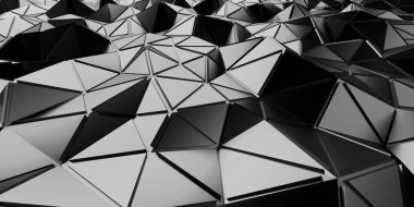 Krom Metalik Parlak Fütürist Arkaplan. 3d Hazırlama