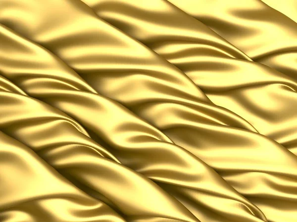 Golden Tubes Metallic Wavy Background Render Illustration — Stock Photo, Image