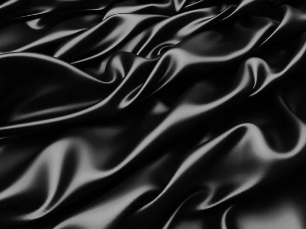 Fondo Abstracto Ondas Tela Lujo Tela Arrugada Suave Ondulada Oscura — Foto de Stock