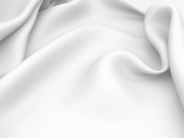 Soyut beyaz kumaş dokusu arkaplanı. 3d resimleme