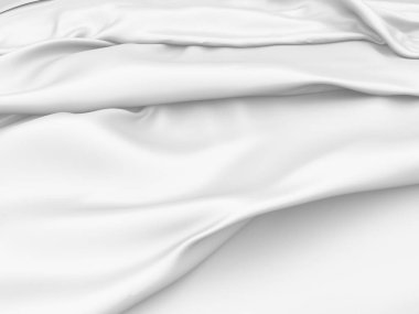 Soyut beyaz kumaş dokusu arkaplanı. 3d resimleme