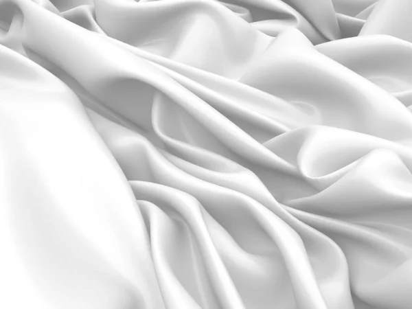 Abstrato Fundo Textura Tecido Branco Renderizar Ilustração — Fotografia de Stock