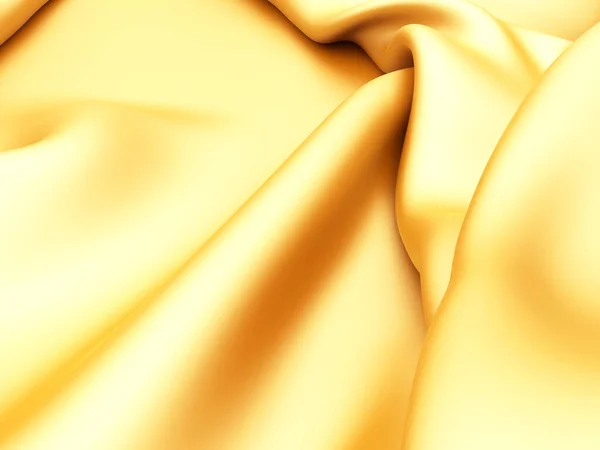 Seda Dourada Fundo Elegante Textura Tecido Renderizar Ilustração — Fotografia de Stock