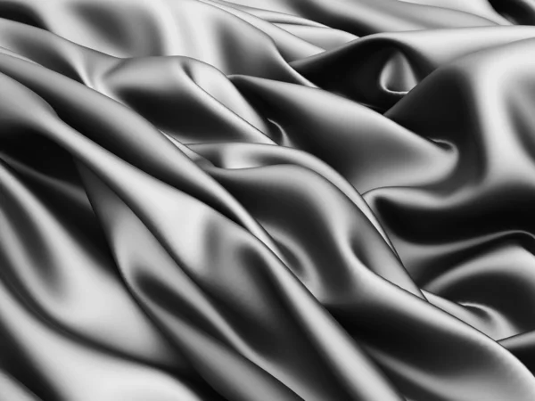 Fond Abstrait Tissu Luxe Texture Lisse Élégante Soie Noire Satinée — Photo