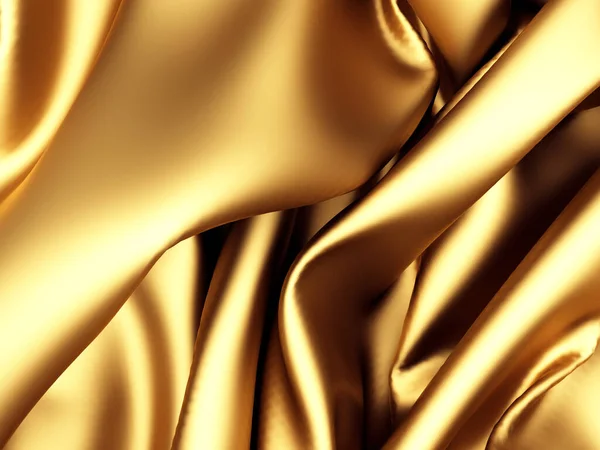 Goldene Seide Eleganten Hintergrund Textur Des Gewebes Darstellung — Stockfoto