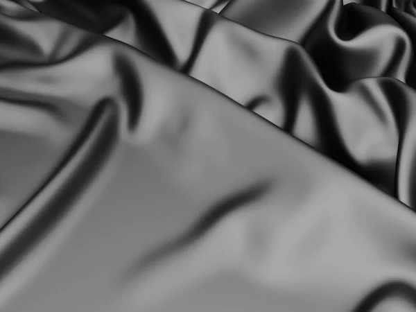 Αφηρημένο Φόντο Πολυτελές Ύφασμα Λείο Κομψό Μαύρο Μετάξι Σατέν Υφή — Φωτογραφία Αρχείου