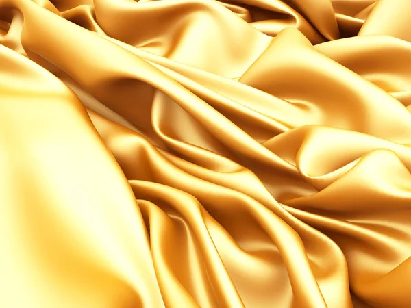 Golden Silk Elegant Background Texture Fabric Render Illustration — Stock Photo, Image