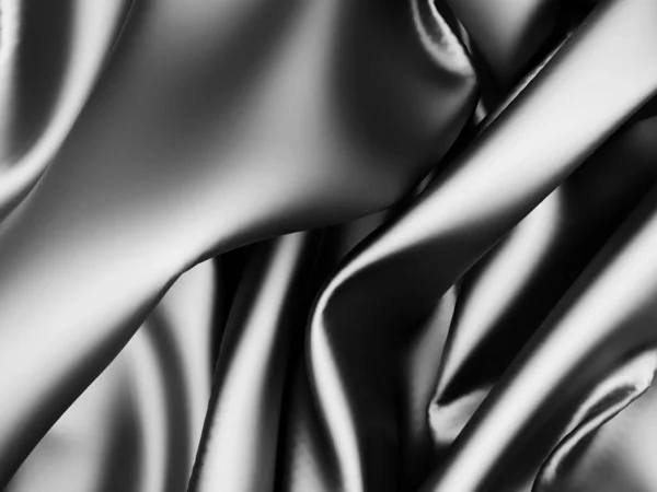 Fond Abstrait Tissu Luxe Texture Lisse Élégante Soie Noire Satinée — Photo