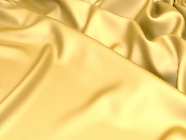 Golden Silk Elegant Background Texture Fabric Render Illustration — Stock Photo, Image