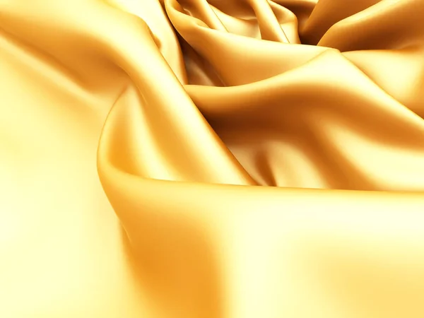 Goldene Seide Eleganten Hintergrund Textur Des Gewebes Darstellung — Stockfoto