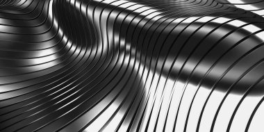 Metalik, soyut, dalgalı sıvı arka plan. 3d resimleme