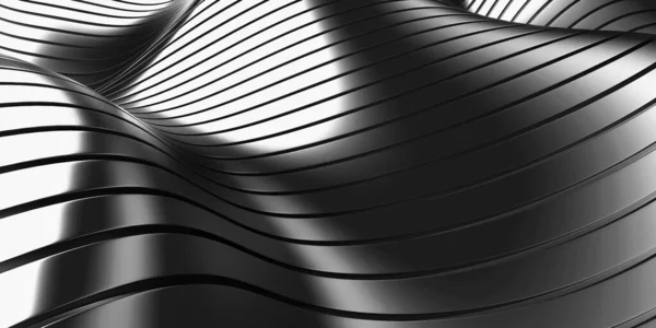Металлический Абстрактный Волнистый Жидкий Фон Трехмерная Иллюстрация — стоковое фото