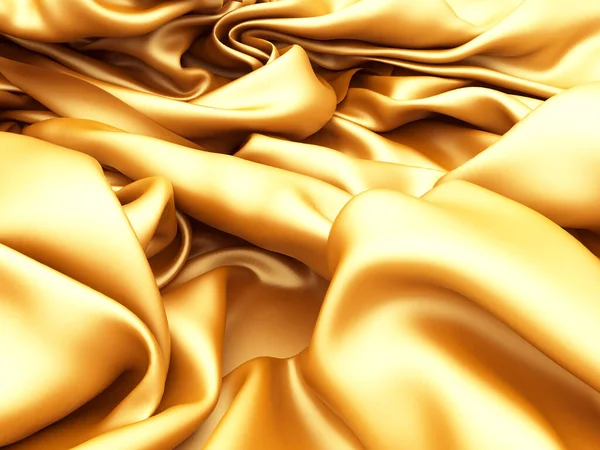 Golden Silk Elegant Background Texture Fabric Render Illustration — Stock Photo, Image