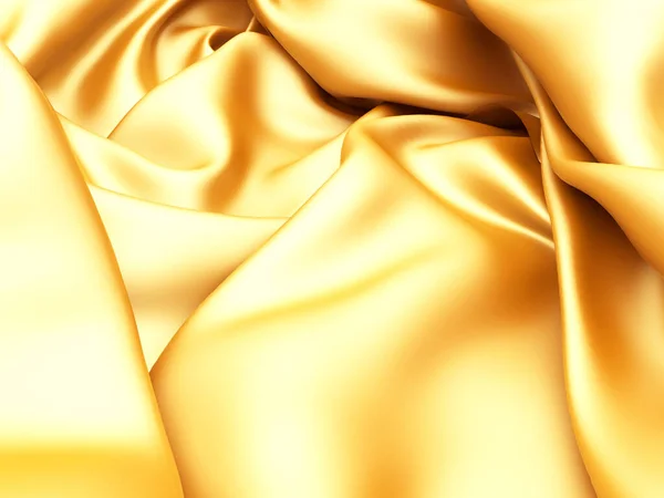 Goldene Seide Eleganten Hintergrund Textur Des Gewebes Darstellung — Stockfoto