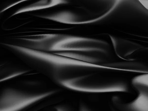 Abstract Background Luxury Cloth Smooth Elegant Black Silk Satin Texture — Stock Photo, Image