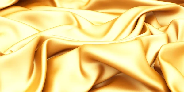Golden Silk Elegant Background Texture Fabric Render Illustration — Stock Photo, Image