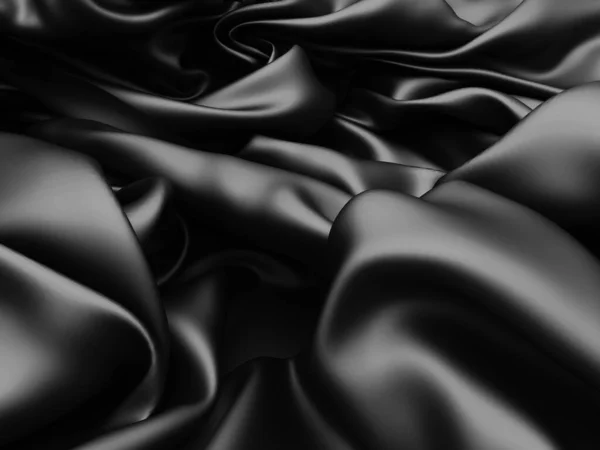 Abstrakter Hintergrund Luxusstoff Glatte Elegante Schwarze Seide Oder Satin Textur — Stockfoto