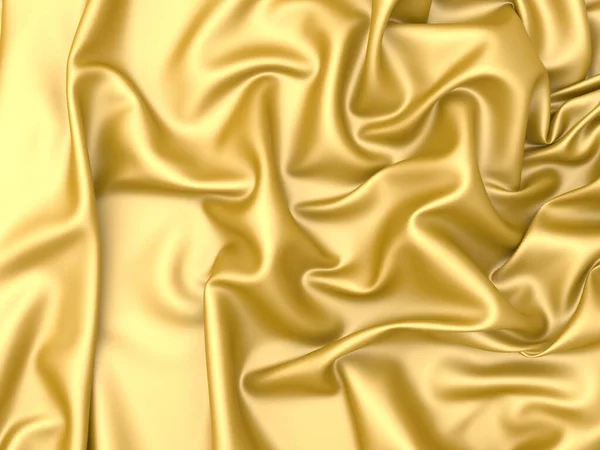 Golden Silk Elegant Background Texture Fabric Render Illustration — Stock Photo, Image