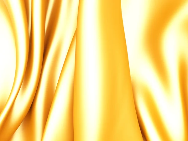 Gouden Zijde Elegante Achtergrond Textuur Van Stof Illustratie Weergeven — Stockfoto