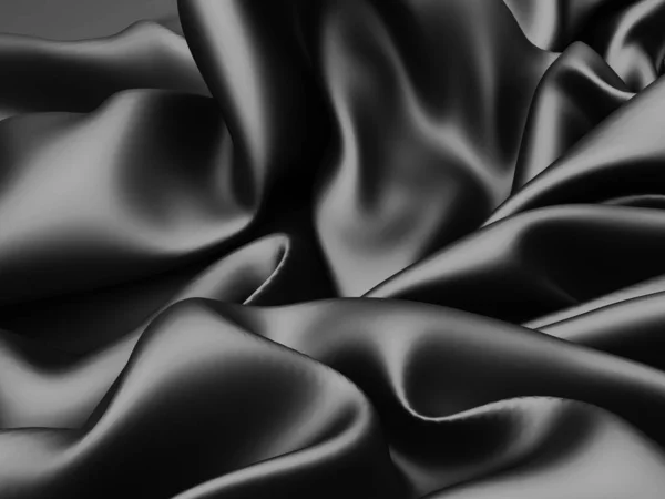 Fondo Abstracto Tela Lujo Seda Negra Elegante Lisa Textura Satinada —  Fotos de Stock