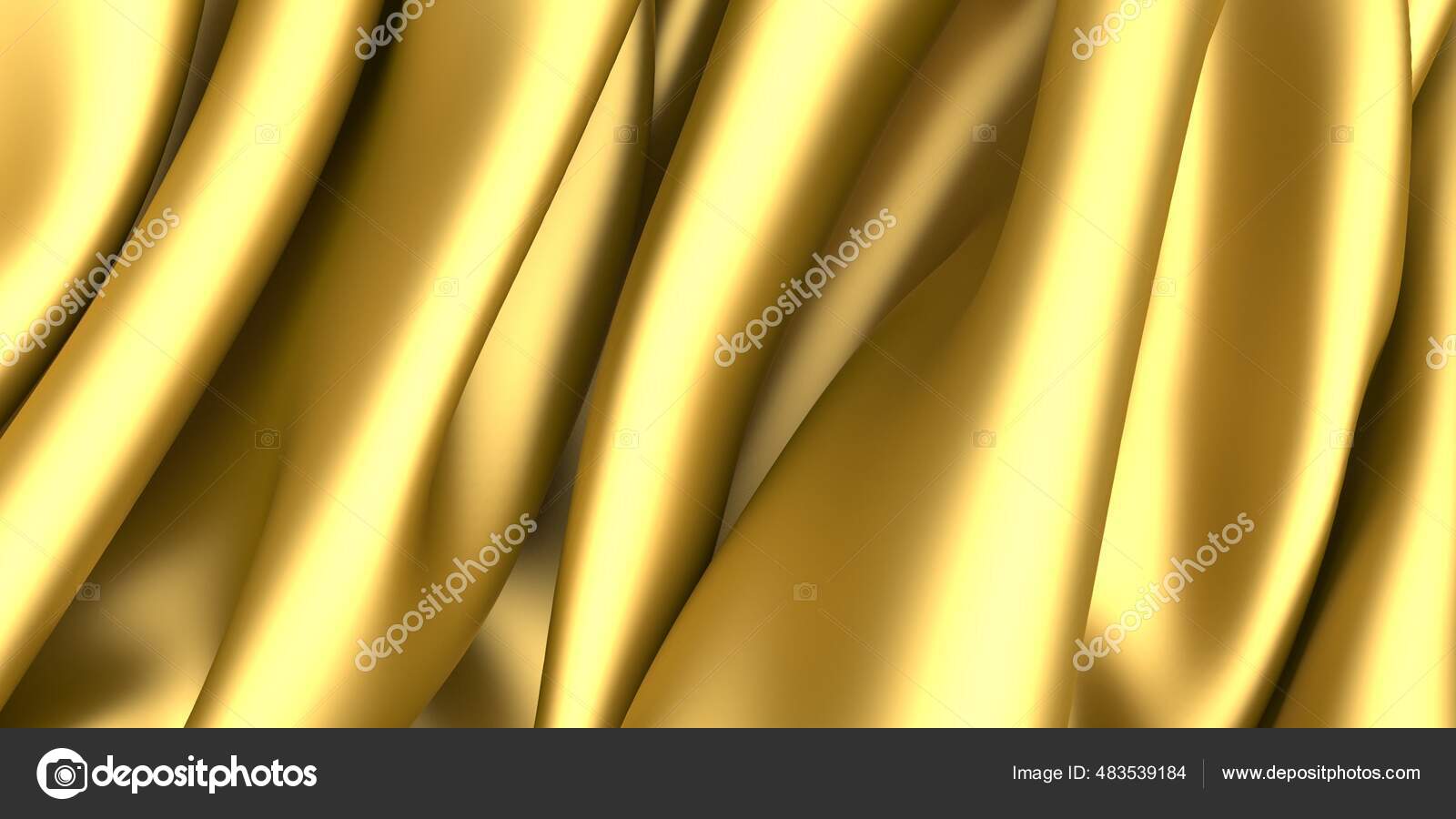 Fondo Seda Tela Dorada Textura Ondulada Satinada Amarilla Ilustración  Renderizado: fotografía de stock © VERSUSstudio #483539184