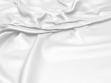 Beyaz kumaş dokusu arka planı. Lüks kumaş arka plan. 3d resimleme