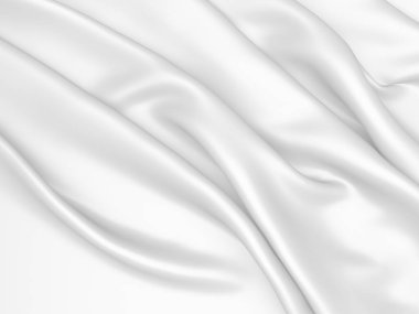 Beyaz kumaş dokusu arka planı. Lüks kumaş arka plan. 3d resimleme